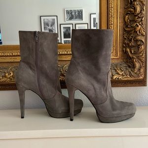 Stuart Weitzman - Suede Platform Ankle Bootie